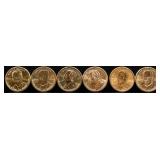 Lot of 6 2016 Presidential dollar coins in tube