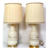 Pair MCM cream/gold lamps