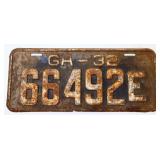 1932 Georgia license plate