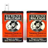 Lot of 2 vntg Sir Walter Raleigh tobacco tins