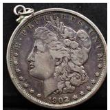 1902O Morgan silver dollar