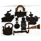 MIxed estate lot, inc cast iron kitchen plaques