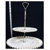 Fenton silver crest 2 tier tidbit tray