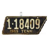 1949 state shape TN license plate