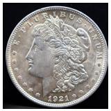 1921 Morgan silver dollar
