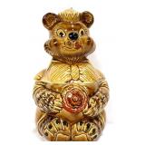 Vntg brown bear cookie jar