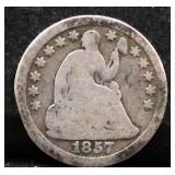 1857 seated liberty half dime