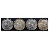 Lot of 4 1966 Kennedy half dollars
