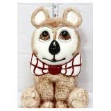 Vntg Weiss teddy bear in bow cookie jar