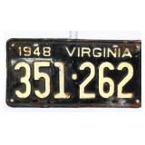 1948 Virginia license plate