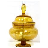 Empoli marigold apothecary lidded jar