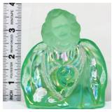 Fenton green iridescent angel figure