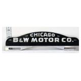 Vntg metal B&W Motor Co Chicago tag topper