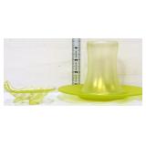 3 piece vaseline glass lot