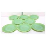 Lot of 8 vntg Jane Ray jadeite saucers