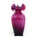 Fenton 12in mulberry ribbed vase