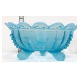 Mosser blue opalescent fluted scrolls 8in bowl