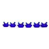 Lot of 6 cobalt glass miniature hens on nest