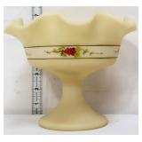 Fenton custard grape vine 6in open compote