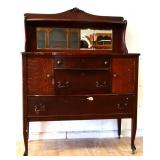 Vintage oak mirror back buffet see photos
