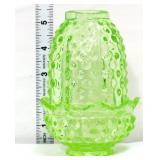 Green hobnail 2 piece fairy lamp