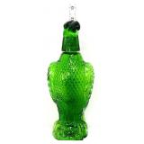 Vntg emerald glass eagle figural decanter