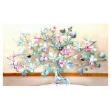 Vintage metal leaves and flowers wall hanging