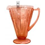 Vntg pink depression cherry blossom pitcher