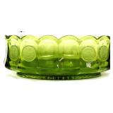 Fostoria 9x5.5 olive green coin glass bowl