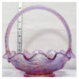 Fenton dusty rose iridescent basket