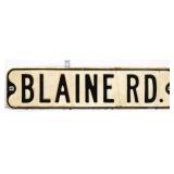 Vntg embossed steel 24x6 Blaine Rd street sign