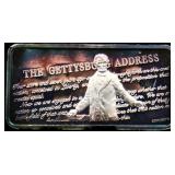 1 troy ounce Gettysburg Address silver bar