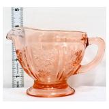 Vntg pink depression cabbage rose creamer