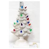 Vntg 13in white ceramic Christmas tree see pics