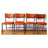 4 MCM Cosco orange fabric folding chairs see pics