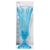 Fostoria 8in aqua blue coin glass vase