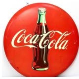 Metal 24in Coca Cola button sign