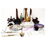 MIxed estate lot, inc Asian figures & plates