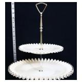 Fenton silver crest 2 tier tidbit tray