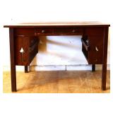 Vintage oak 1 drawer library table see photos