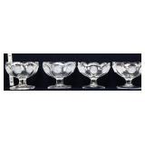 4 Fostoria clear coin glass 4in pedestal bowls