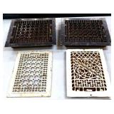 Lot of 4 vintage iron floor grates