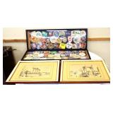 4 piece estate lot, inc framed beer coasters