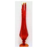 MCM 23in amberina pedestal swung vase
