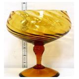 Empoli amber footed pedestal bowl
