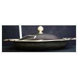 Silver plate covered serving dish w/ glass insert