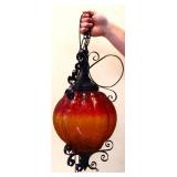 Vintage swag lamp w/ metal frame see pics