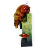 12in Stephen Herrero Oso Close bear & fish figure