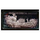 1 troy ounce Transcontinental Railroad silver bar