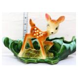 Vintage Bambi deer drip glaze planter